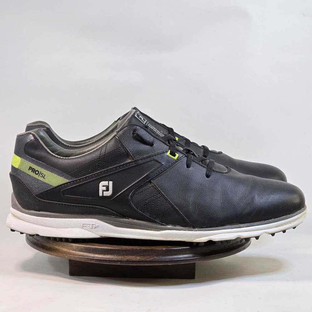 FootJoy Pro SL Black with Lime Accents Athletic Shoes
